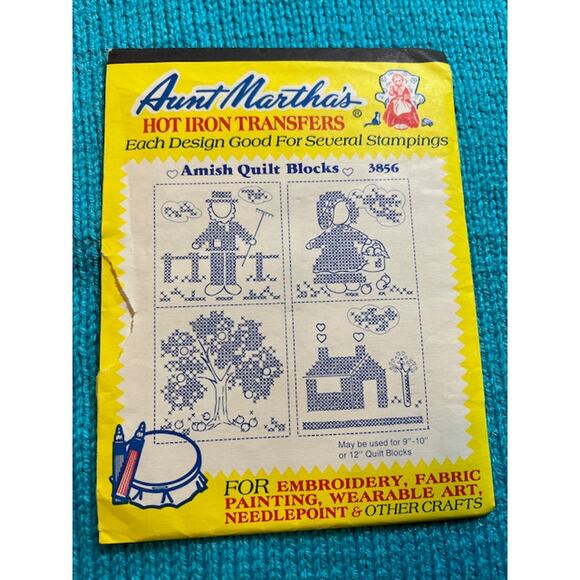 Aunt Marthas iron on transfers 3856 Amish Quilt blocks - Picture 1 of 2